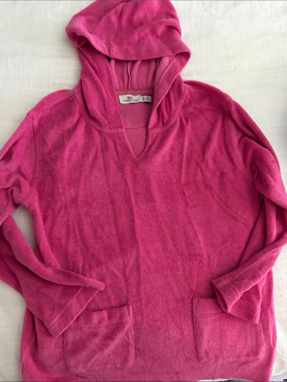 Vineyard Vines Bright Fuchsia Hooded Terry Pullover